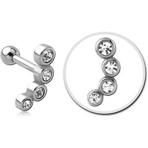 SURGICAL STEEL JEWELLED TRAGUS MICRO BARBELL