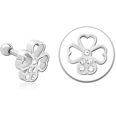 SURGICAL STEEL JEWELLED TRAGUS MICRO BARBELL - FLOWER