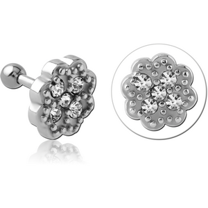 SURGICAL STEEL JEWELLED TRAGUS MICRO BARBELL