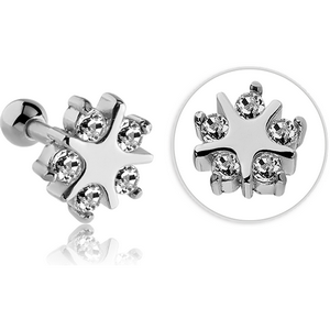 SURGICAL STEEL JEWELLED TRAGUS MICRO BARBELL