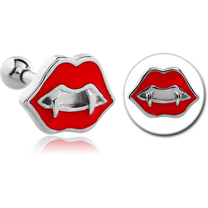 SURGICAL STEEL TRAGUS MICRO BARBELL - MOUTH