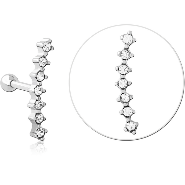 SURGICAL STEEL JEWELLED TRAGUS MICRO BARBELL