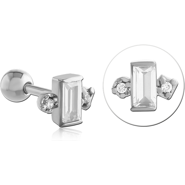 SURGICAL STEEL JEWELLED TRAGUS MICRO BARBELL