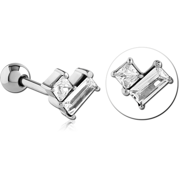 SURGICAL STEEL JEWELLED TRAGUS MICRO BARBELL