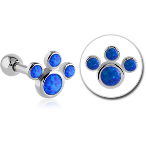 SURGICAL STEEL SYNTHETIC OPAL TRAGUS MICRO BARBELL