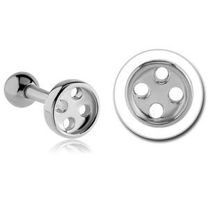 SURGICAL STEEL TRAGUS MICRO BARBELL - BUTTON
