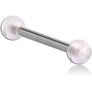 SURGICAL STEEL MICRO BARBELL WITH UV ACRYLIC BALLS