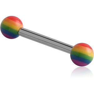 MICRO BARBELL WITH UV ACRYLIC RAINBOW BALLS