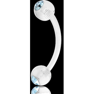 UV ACRYLIC FLEXIBLE MICRO CURVED BARBELL WITH JEWELLED BALLS