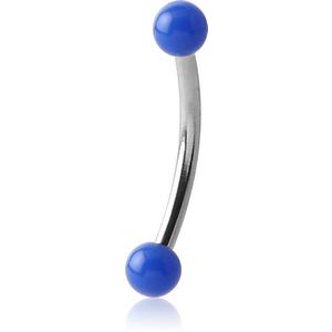 SURGICAL STEEL CURVED MICRO BARBELL WITH UV ACRYLIC NEON BALLS