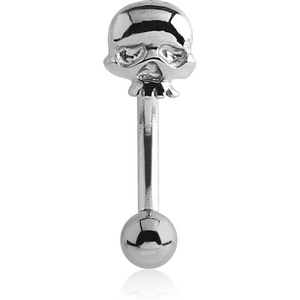 SURGICAL STEEL FANCY CURVED MICRO BARBELL - SKULL