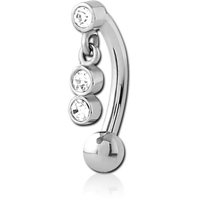 SURGICAL STEEL JEWELLED FANCY CURVED MICRO BARBELL