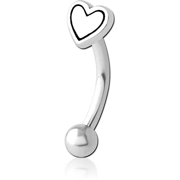 SURGICAL STEEL FANCY CURVED MICRO BARBELL - HEART