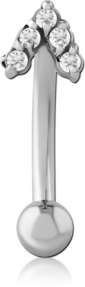 SURGICAL STEEL JEWELLED FANCY CURVED MICRO BARBELL