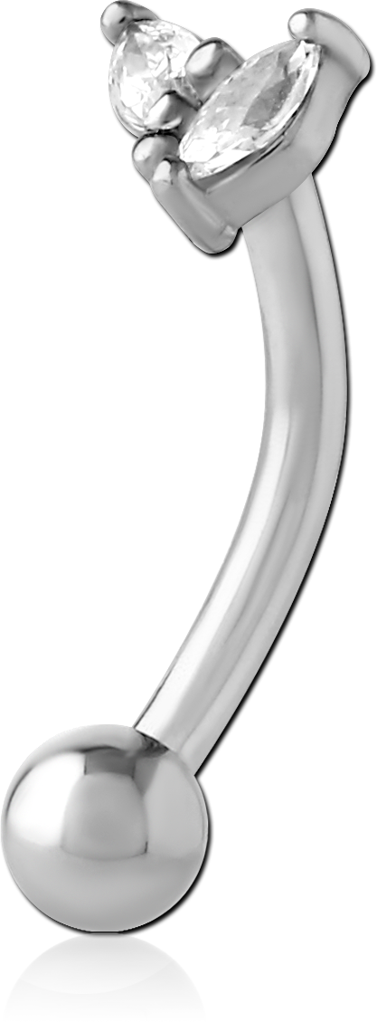 SURGICAL STEEL JEWELLED FANCY CURVED MICRO BARBELL