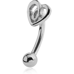 SURGICAL STEEL FANCY CURVED MICRO BARBELL - HEART