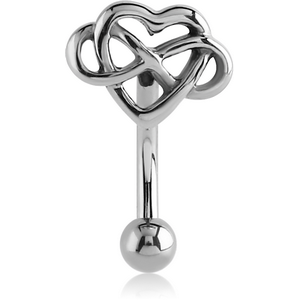 SURGICAL STEEL FANCY CURVED MICRO BARBELL - HEART INFINITY