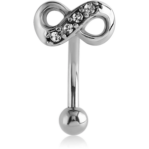 SURGICAL STEEL JEWELLED FANCY CURVED MICRO BARBELL - INFINITY