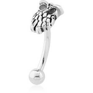 SURGICAL STEEL FANCY CURVED MICRO BARBELL - OWL
