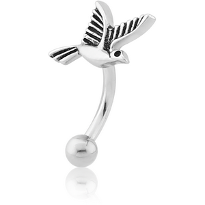 SURGICAL STEEL FANCY CURVED MICRO BARBELL - BIRD