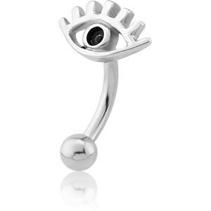 SURGICAL STEEL FANCY CURVED MICRO BARBELL - EYE