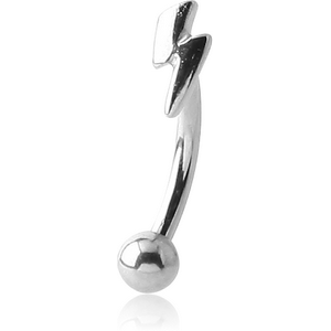 SURGICAL STEEL FANCY CURVED MICRO BARBELL - LIGHTNING
