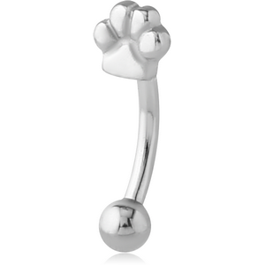 SURGICAL STEEL FANCY CURVED MICRO BARBELL - PAW