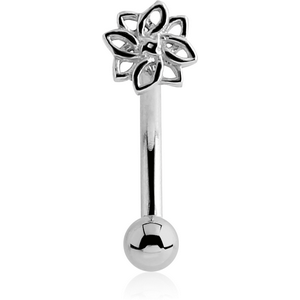 SURGICAL STEEL FANCY CURVED MICRO BARBELL - FLOWER