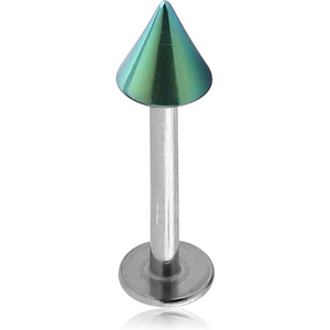 SURGICAL STEEL MICRO LABRET WITH ANODISED CONE