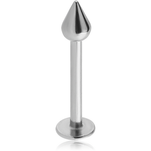 SURGICAL STEEL MICRO LABRET WITH TEAR DROP CONE