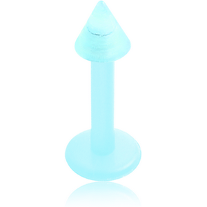 UV ACRYLIC FLEXIBLE MICRO LABRET WITH GLOW IN THE DARK CONE