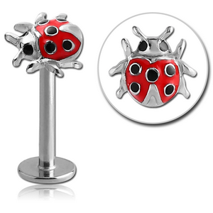 SURGICAL STEEL MICRO LABRET ATTACHMENT - LADYBUG