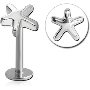 SURGICAL STEEL MICRO LABRET WITH ATTACHMENT - STAR