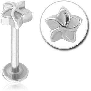 SURGICAL STEEL MICRO LABRET WITH ATTACHMENT - STAR