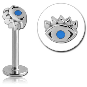 SURGICAL STEEL MICRO LABRET WITH ATTACHMENT - EYE