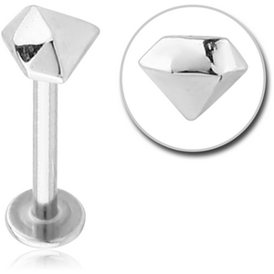 SURGICAL STEEL MICRO LABRET WITH ATTACHMENT - DIAMOND