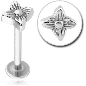 SURGICAL STEEL MICRO LABRET WITH ATTACHMENT - FLOWER