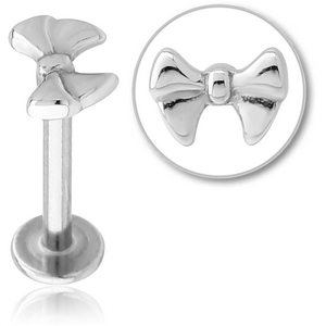SURGICAL STEEL MICRO LABRET WITH ATTACHMENT - BOW