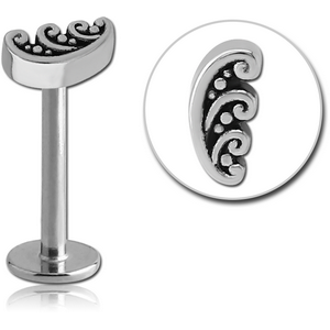 SURGICAL STEEL MICRO LABRET WITH ATTACHMENT - FILIGREE