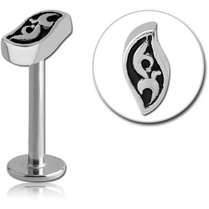 SURGICAL STEEL MICRO LABRET WITH ATTACHMENT - FILIGREE