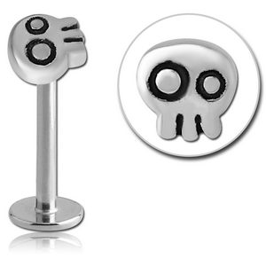 SURGICAL STEEL MICRO LABRET WITH ATTACHMENT - GHOST