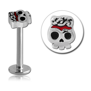 SURGICAL STEEL MICRO LABRET WITH ATTACHMENT - GHOST