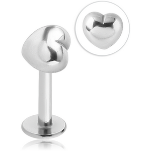 SURGICAL STEEL MICRO LABRET WITH ATTACHMENT - HEART