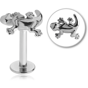 SURGICAL STEEL MICRO LABRET WITH ATTACHMENT - SALAMANDER