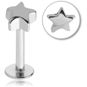 SURGICAL STEEL MICRO LABRET WITH ATTACHMENT - STAR