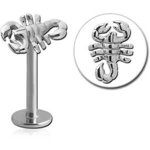 SURGICAL STEEL MICRO LABRET WITH ATTACHMENT - SCORPION