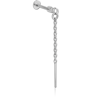 SURGICAL STEEL TRAGUS MICRO LABRET WITH CHARM