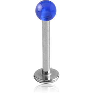 SURGICAL STEEL MICRO LABRET WITH UV ACRYLIC BALL