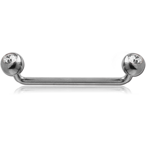 TITANIUM LONG 90 DEGREE DOUBLE JEWELLED STAPLE MICRO BARBELL