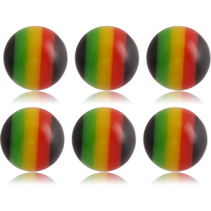 PACK OF 6 UV RASTA MICRO BALL